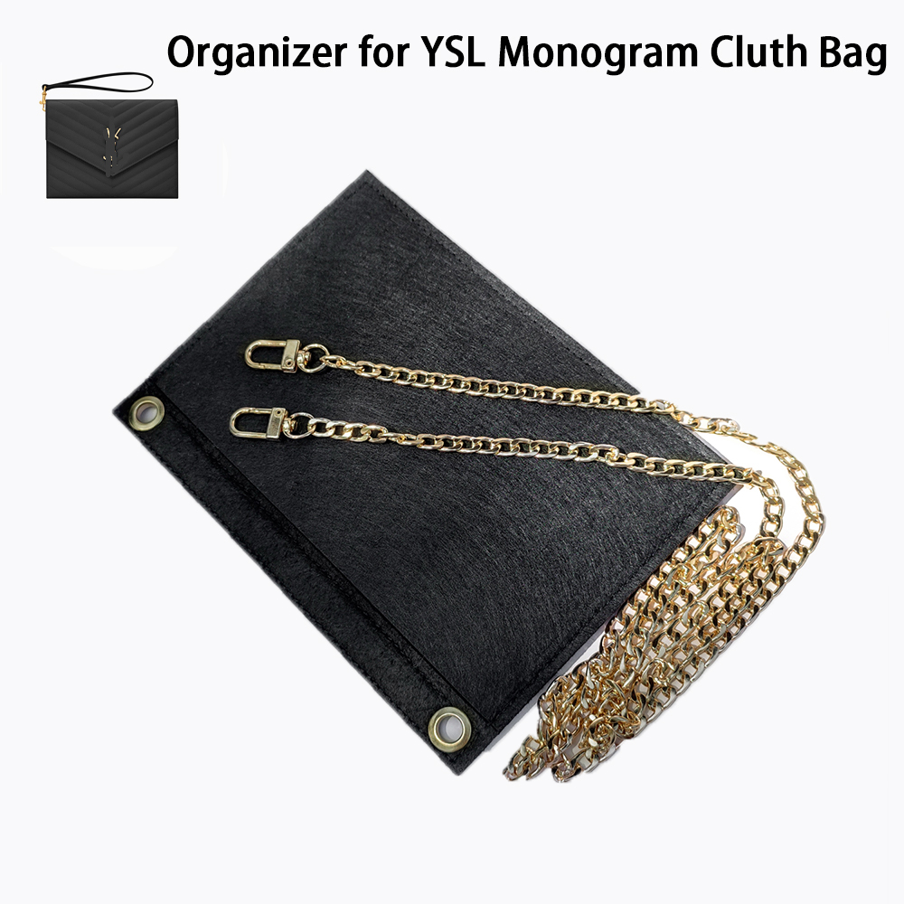 Luxury Bags Ysl - チェーン付き高級モノグラムクラッチバッグ,オーガナイザー,クロスボディバッグ,デザイナーハンドバッグ,化粧品バッグライナー,y,s,lに適しています