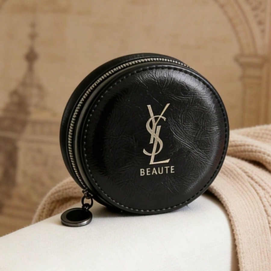 Luxury Designer Bags Ysl - YSL ブラックミニ収納ポーチ トラベルビューティーデイリーエッセンシャルオーガナイザー ファンデーション、ヘッドホン、財布用 高級ホリデーギフト