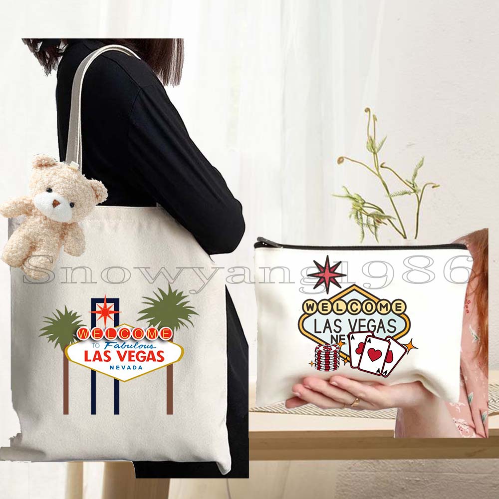 Luxury Bags New York - 3 個アメリカニューヨーク素晴らしいラスベガスシティネバダカラフルなギフト女性のハンドバッグショルダーショッパーキャンバストート高級バッグ