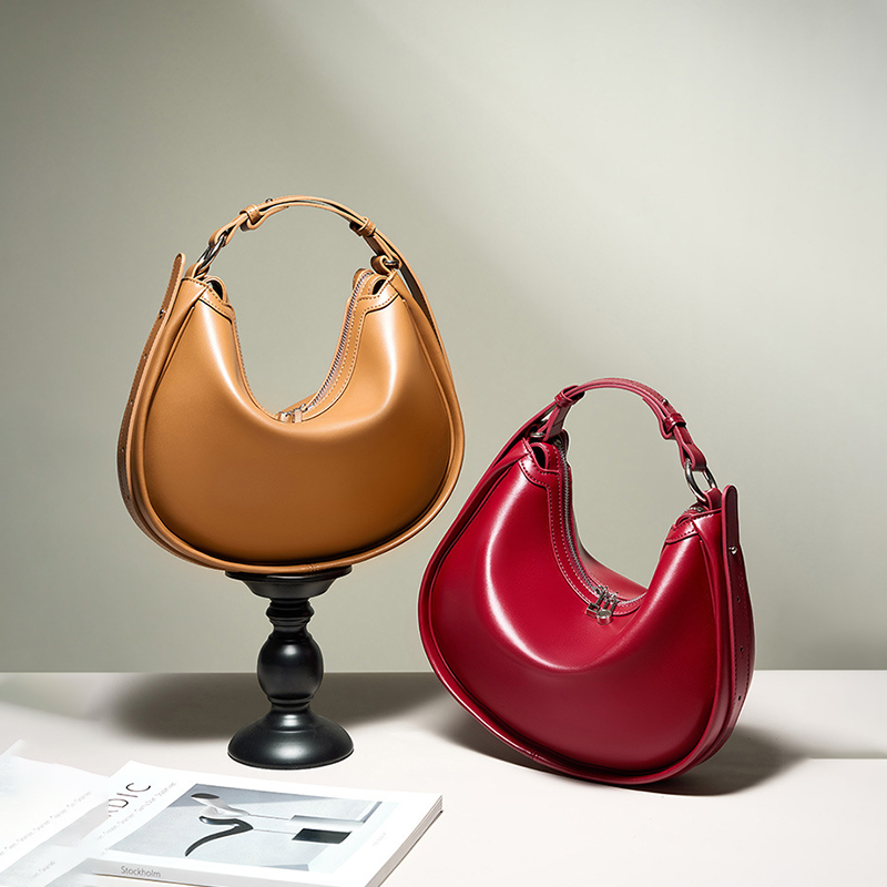 Luxury Bags Wholesale - 純粋なスプリット牛革女性のホーボス脇の下バッグ女性のためのソフトショルダークロスボディバッグ高級女性デザイナー卸売