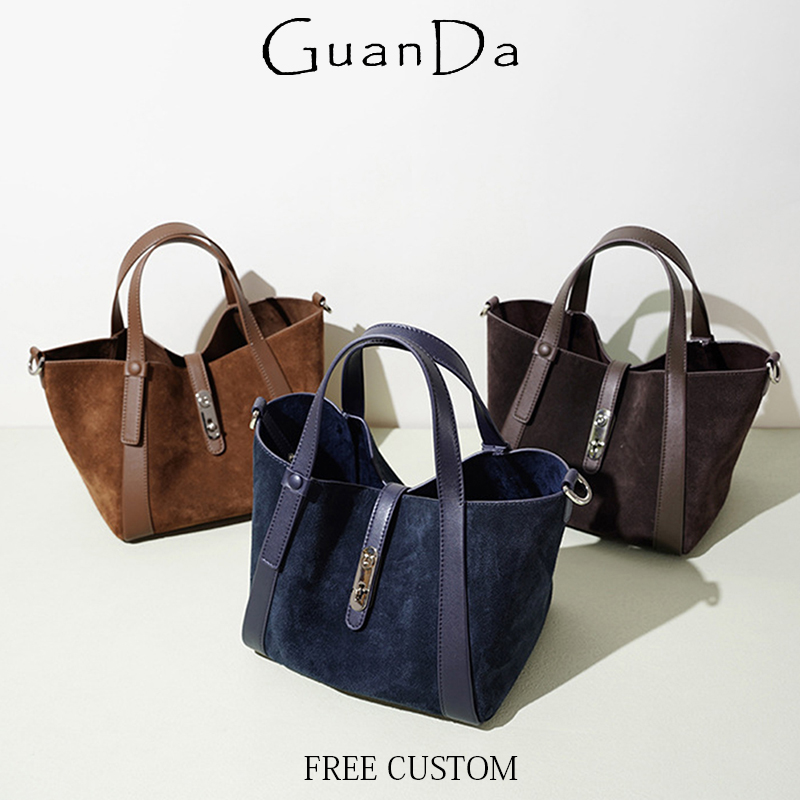 Luxury Bags Name For Women - 高級スエードレザーハンドバッグ女性カスタム名レディースファッションショルダーバッグ通勤パーティークロスボディバッグレトロ牛革バケットバッグ