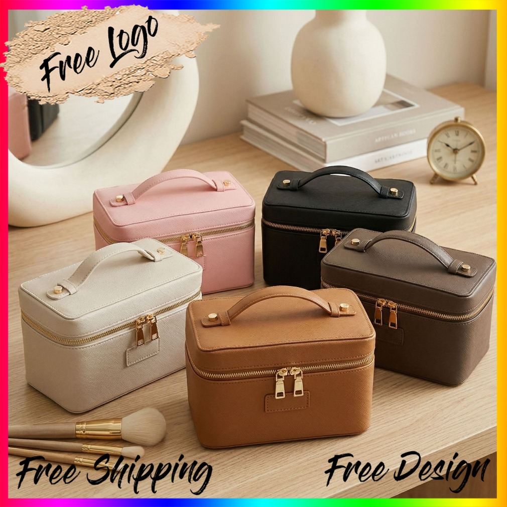 Luxury Bags Wholesale - 高級ダチョウ柄レザーメイクアップバッグ ポータブルコスメティックオーガナイザー トラベルポーチ プライベートラベル カスタムロゴ 卸売販売
