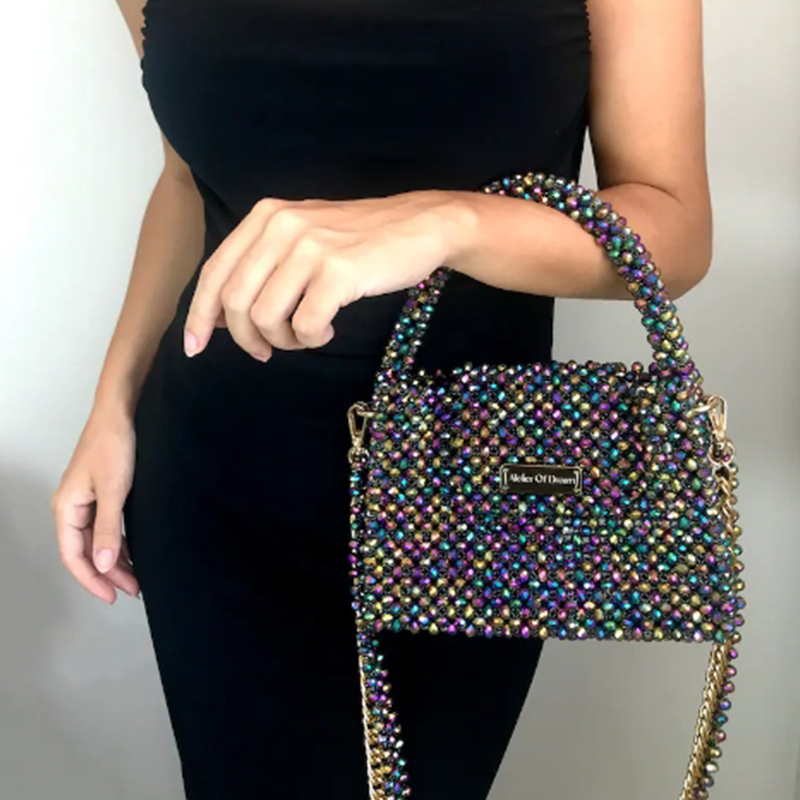 Luxury Bags Wholesale - カラフルなビーズのクロスボディバッグ,ハンドバッグ,チェーン,ラグジュアリー,ハイエンド,宴会,新しいファッション,カスタマイズ可能,卸売