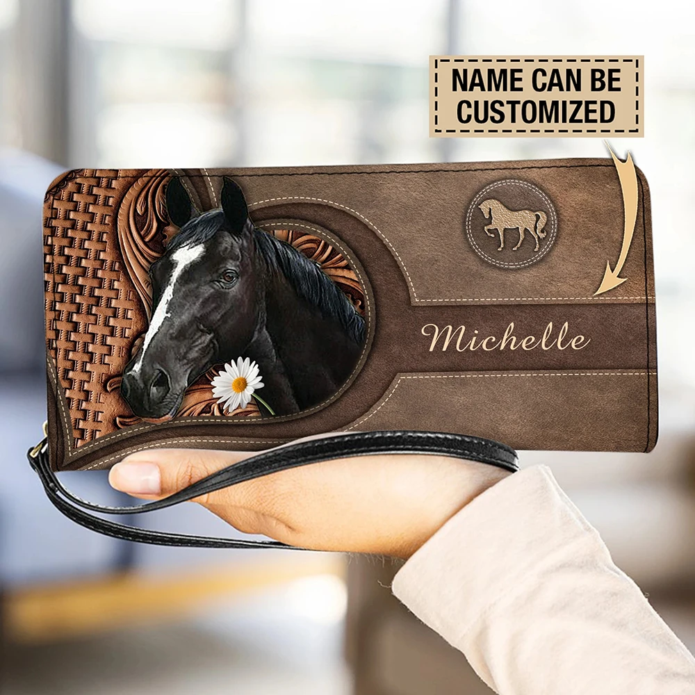 女性用高級ブランド財布 動物馬3Dプリント 長財布 マネーバ - Luxury Bags Name For Women のレビューと価格