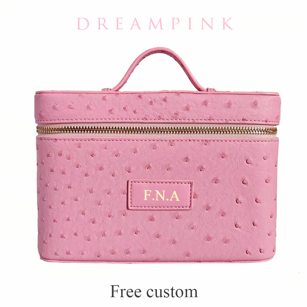 高級ダチョウモックレザー女性用メイクアップバニティバッグ、カ - Luxury Bags Name For Women のレビューと価格