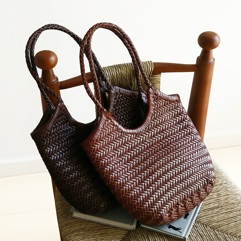 手織りレザートートバッグ女性用高級デザイナーハンドバッグと財 - Luxury Bags 2026 のレビューと価格