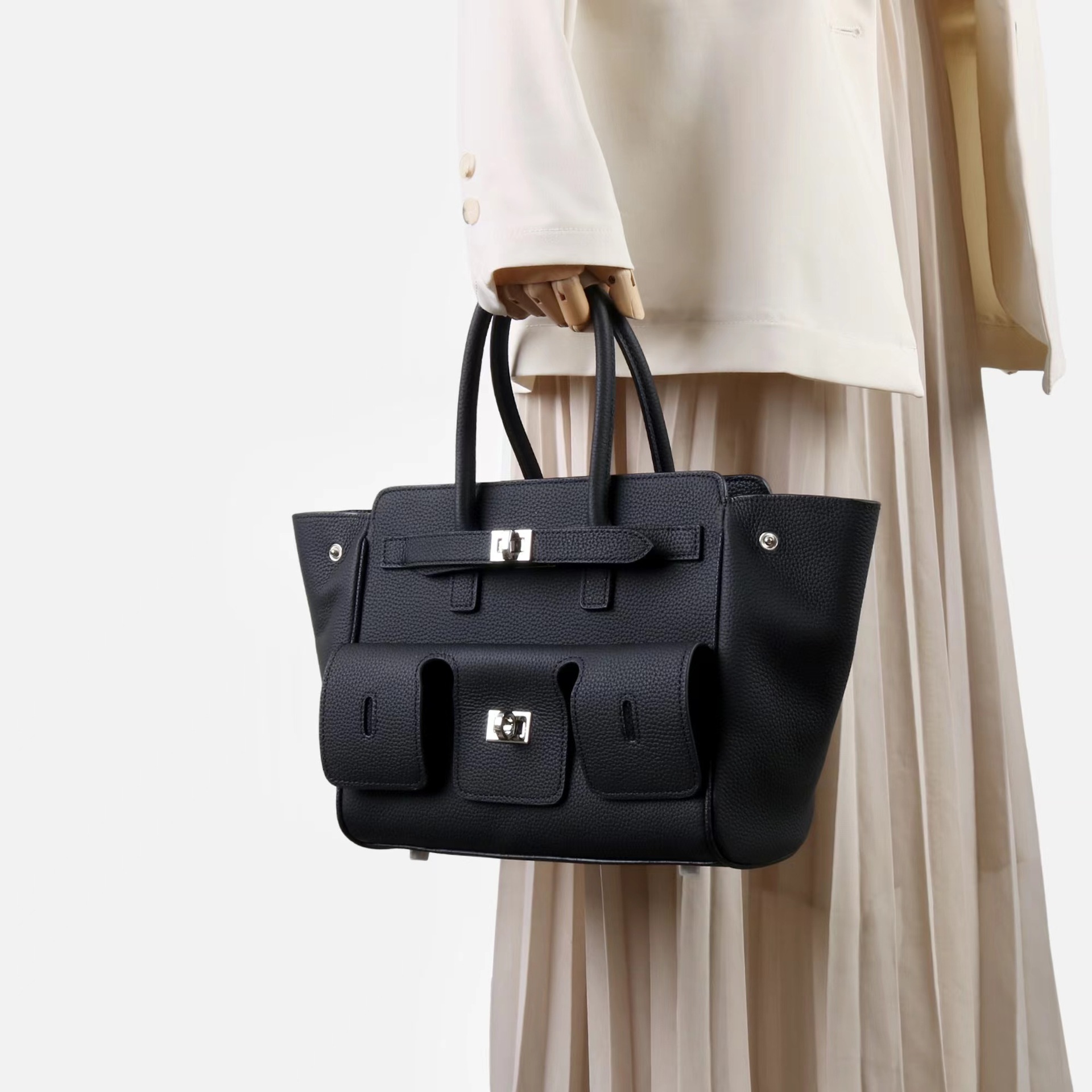 高級ブランド本革女性ハンドバッグライチ柄牛革ショルダーバッグ - Luxury Bags With Silver Hardware のレビューと価格