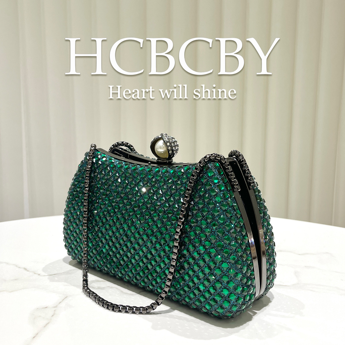 ダークグリーンのライトラグジュアリーフラッシュホットダイヤモ - Luxury Bags Green のレビューと価格