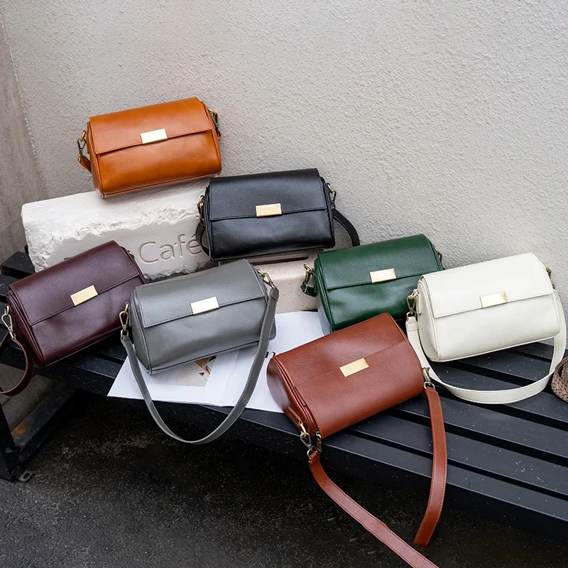 牛革女性のショルダーバッグクロスボディバッグレトロ多用途レデ - Luxury Bags Wholesale のレビューと価格