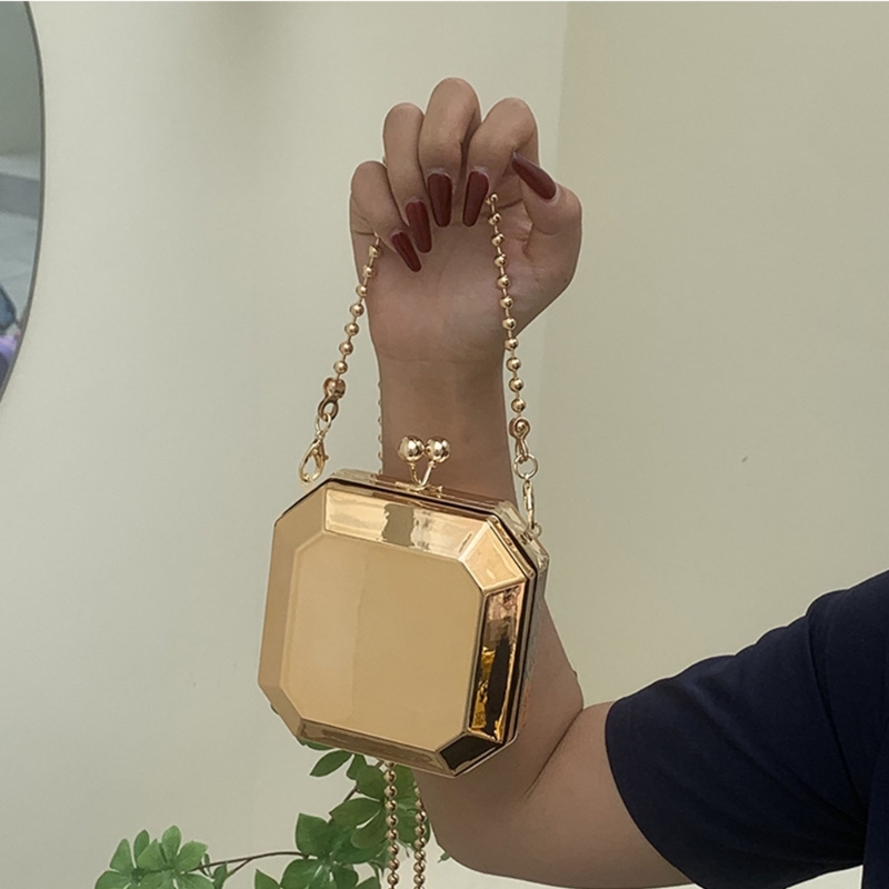 女性のためのゴールデンミニイブニングクラッチ,小さなPVCボ - Luxury Bags For Women のレビューと価格