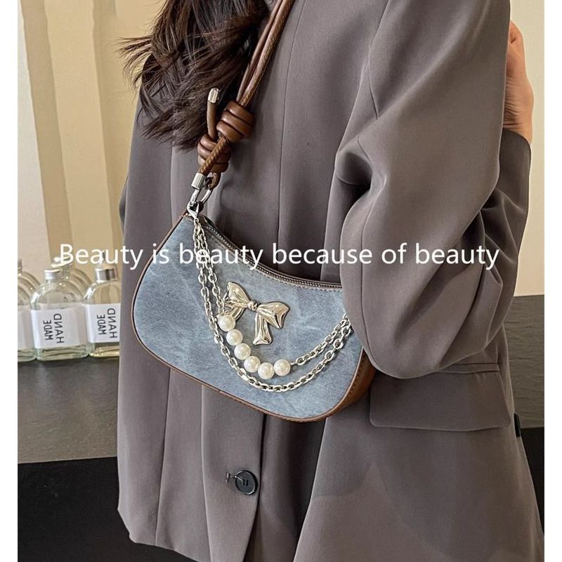 高品質人気販売卸売ニッチデザインパールボウ軽量ショルダーバッ - Luxury Bags Wholesale のレビューと価格