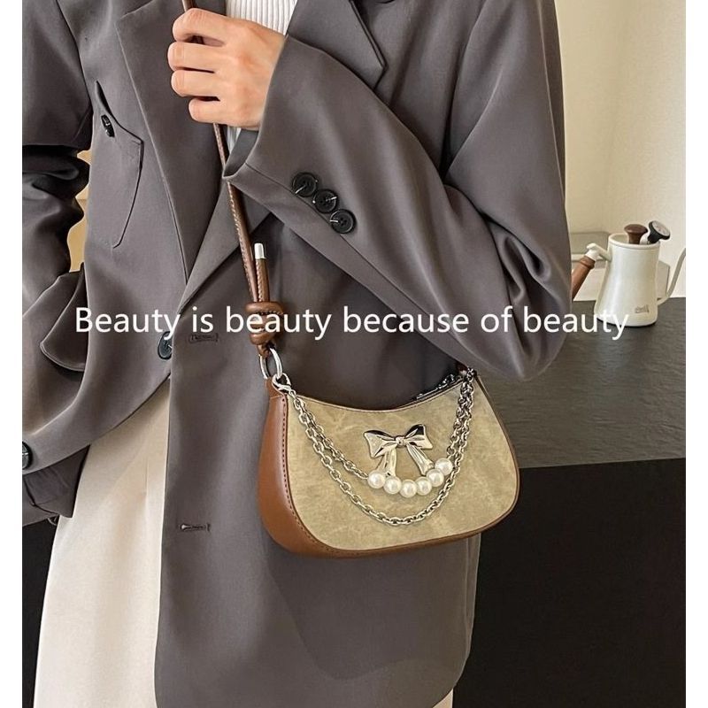 高品質人気販売卸売ニッチデザインパールボウ軽量ショルダーバッ - Luxury Bags Wholesale のレビューと価格