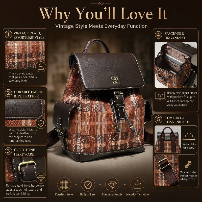 CHHC ファッションカラーブロックバックパックデート多用途 - Luxury Bags For Women のレビューと価格