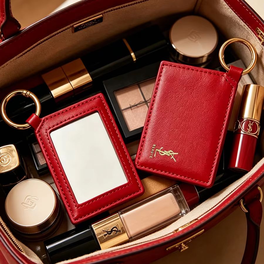 YSL レッドレザー スクエアミニポケットタッチアップメイク - Luxury Bags Ysl のレビューと価格