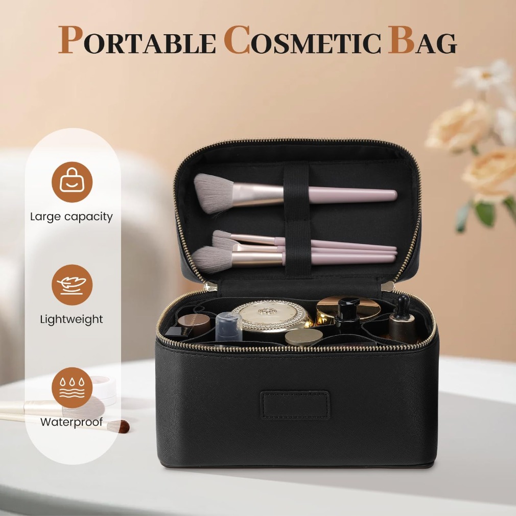 高級ダチョウ柄レザーメイクアップバッグ ポータブルコスメティ - Luxury Bags Wholesale のレビューと価格