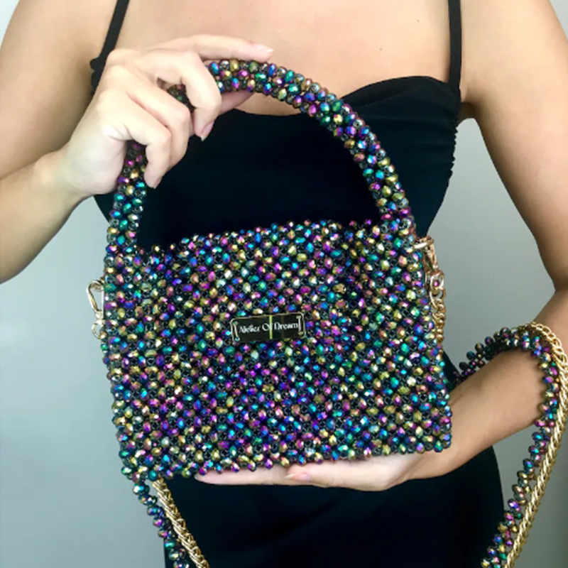 カラフルなビーズのクロスボディバッグ,ハンドバッグ,チェーン - Luxury Bags Wholesale のレビューと価格