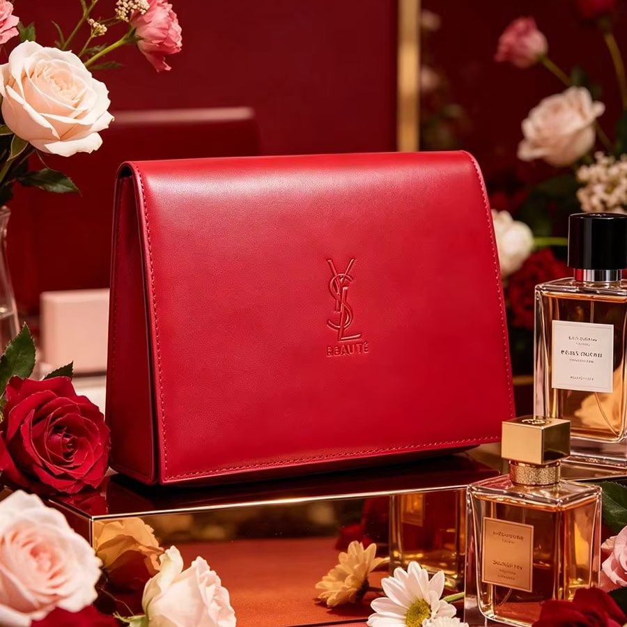 YSL レッドレザー スナップボタン コスメティックバッグ  - Luxury Bags Ysl のレビューと価格