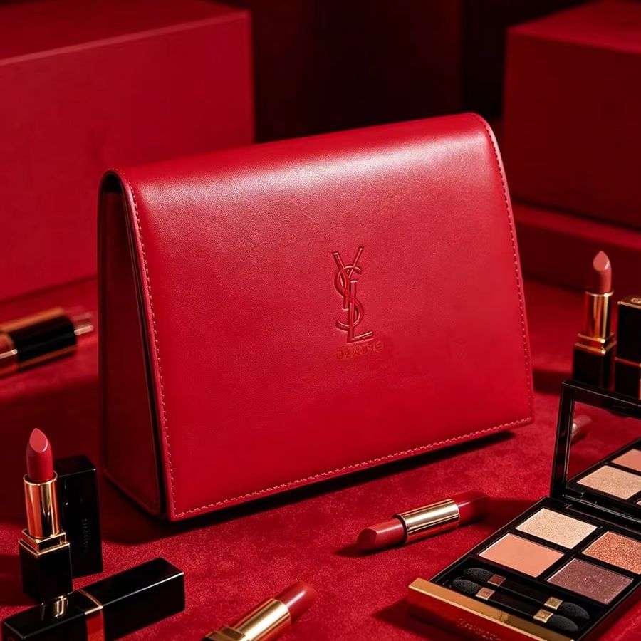 YSL レッドレザー スナップボタン コスメティックバッグ  - Luxury Bags Ysl のレビューと価格